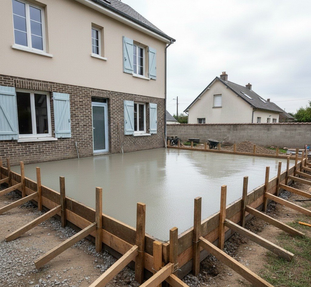 Construction terrasse exterieure maison Nord